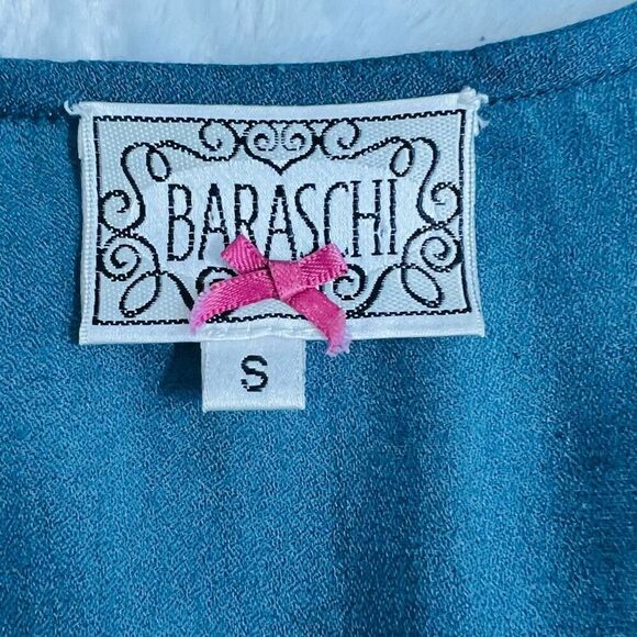 Anthropologie Yoana Baraschi Women's Blue Embroidered Blouson Dress Size Small - Picture 10 of 11